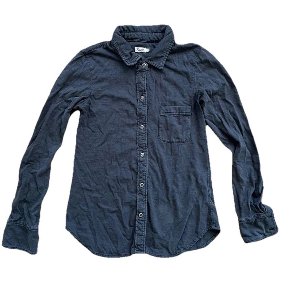 Faherty Laguna Organic Cotton Shirt Lond Sleeve Length Black Small A000866 - Picture 2 of 10